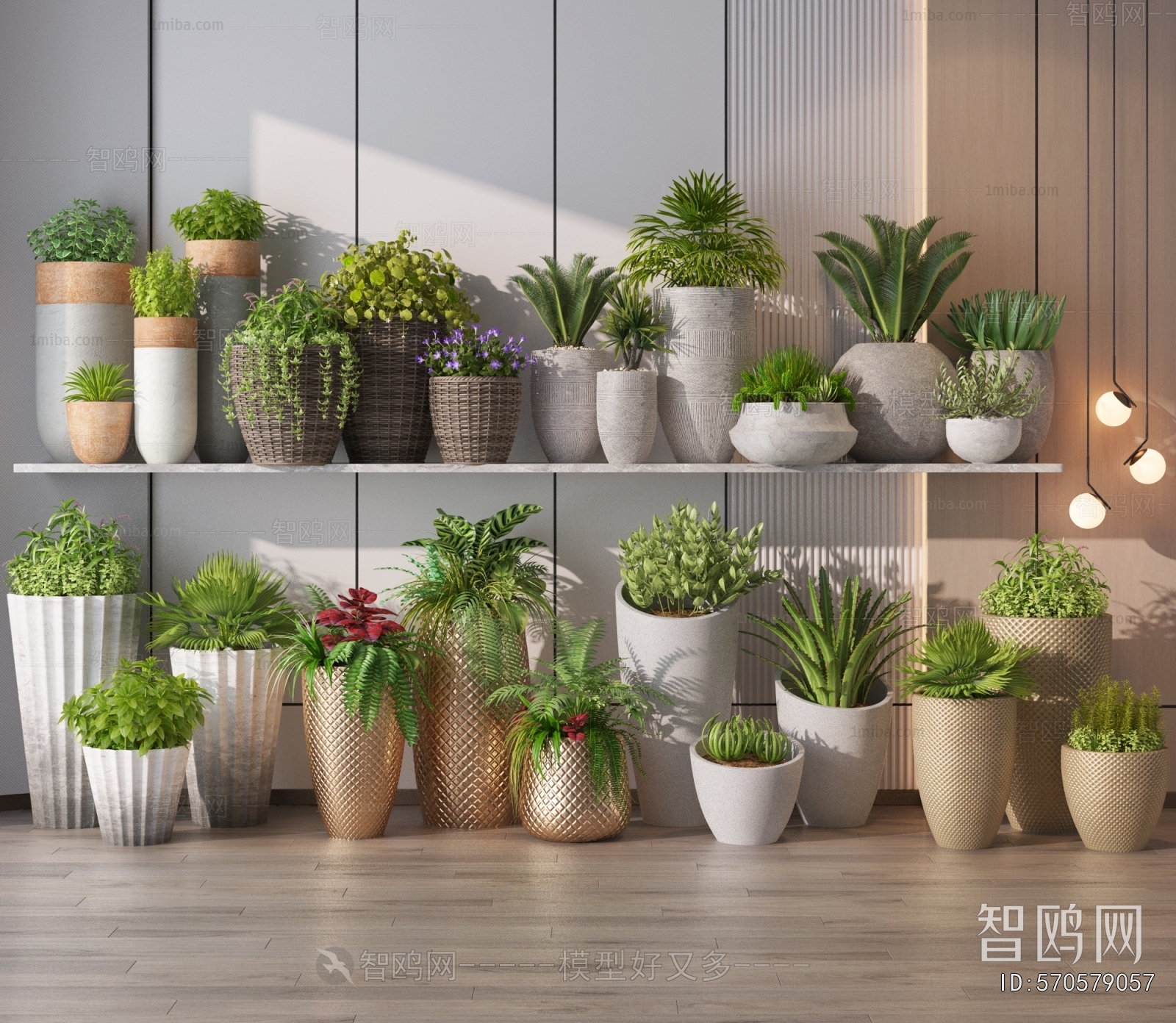 Modern Ground Green Plant Potted Plants