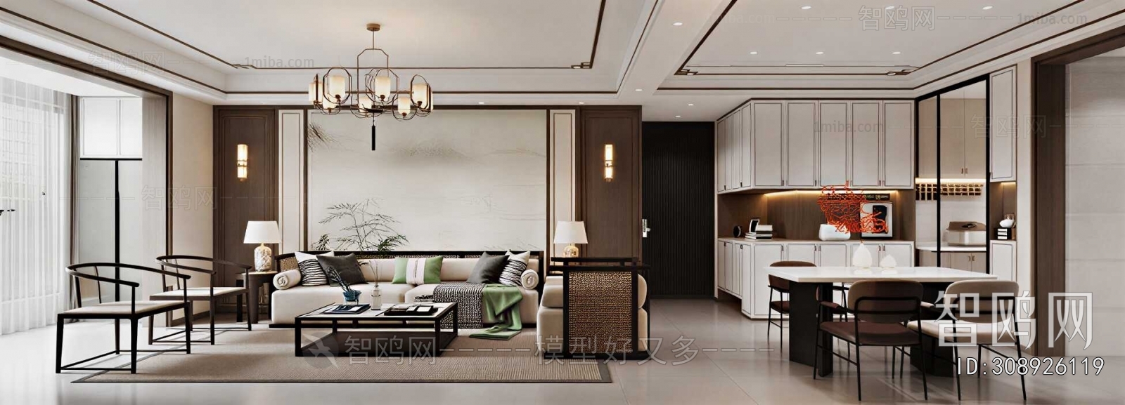 New Chinese Style A Living Room