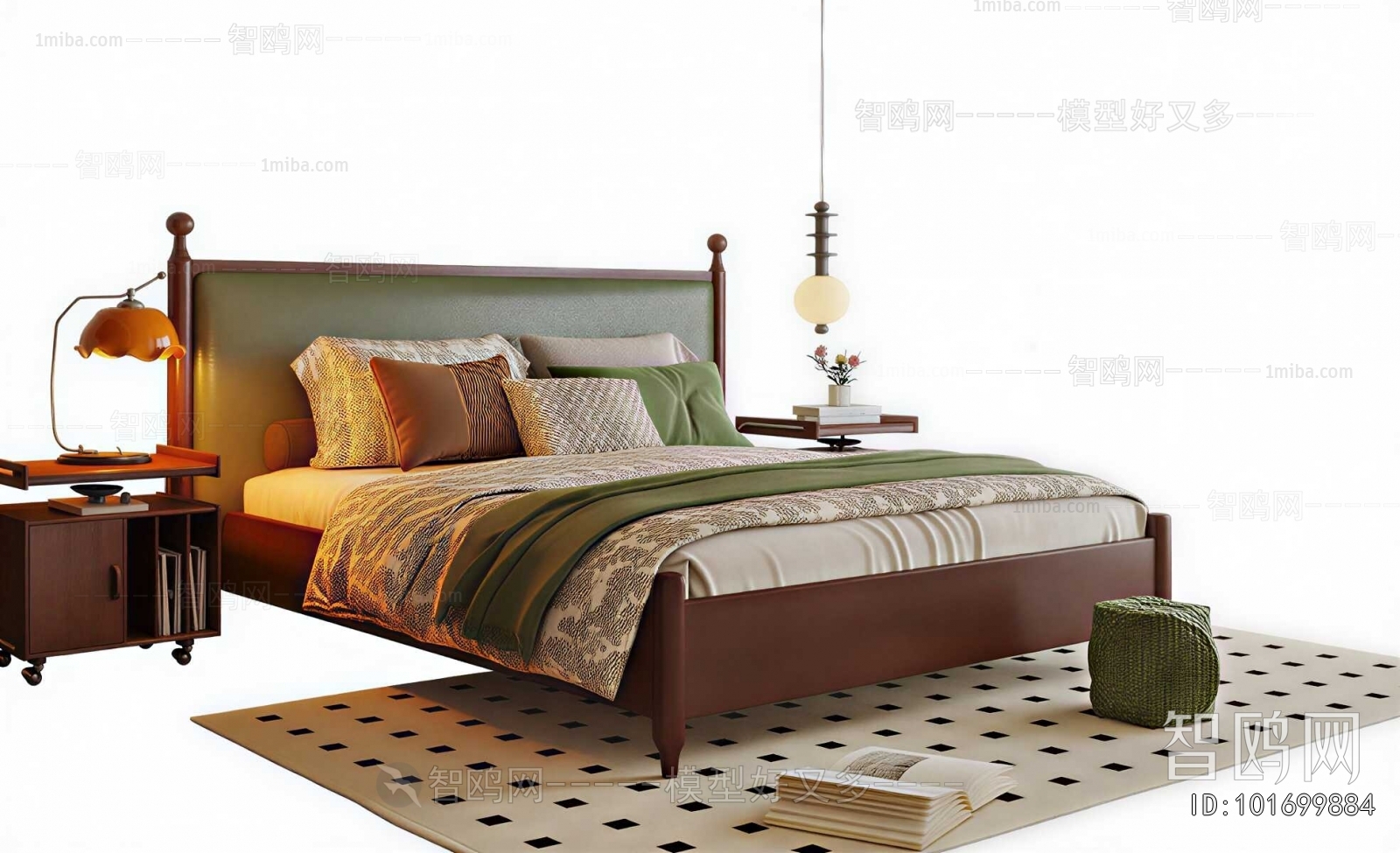 Retro Style Double Bed