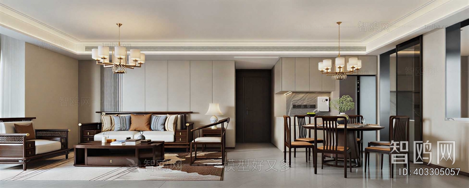 New Chinese Style A Living Room