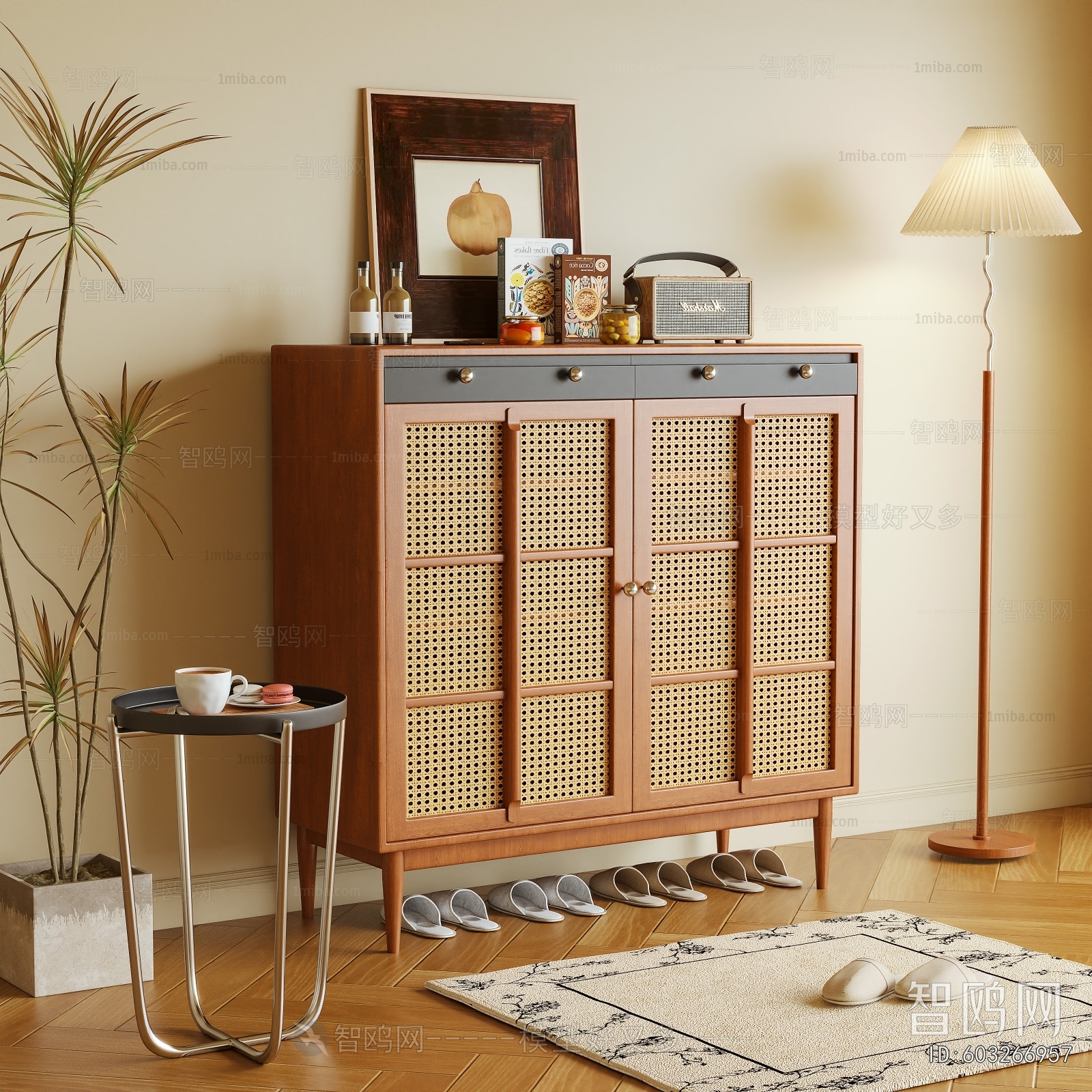 Wabi-sabi Style Shoe Cabinet