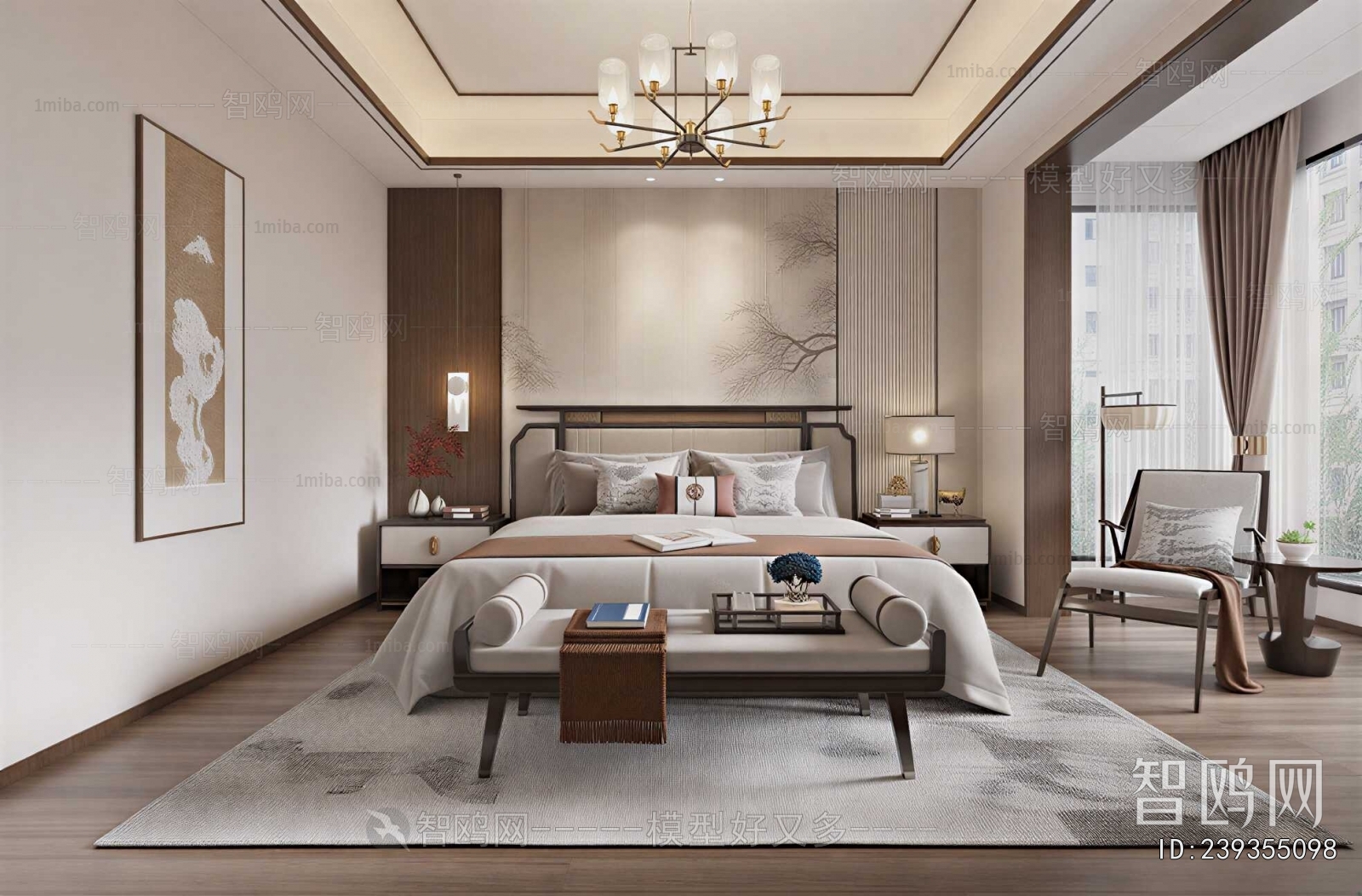 New Chinese Style Bedroom