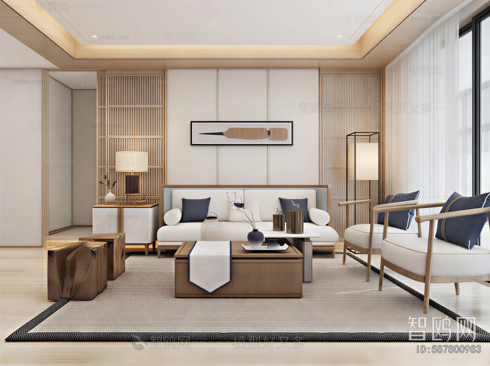 New Chinese Style A Living Room