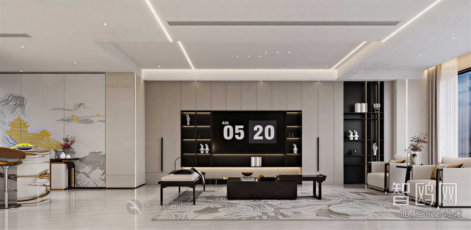 New Chinese Style A Living Room