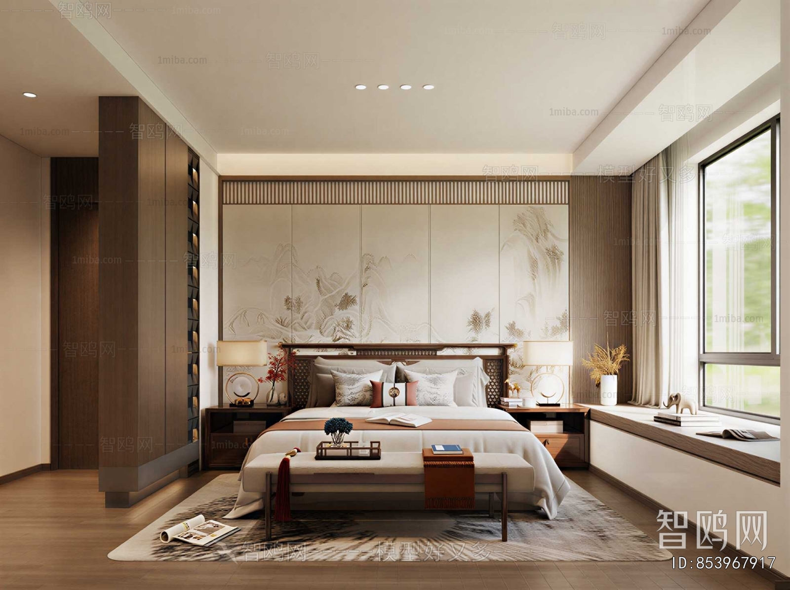 New Chinese Style Bedroom