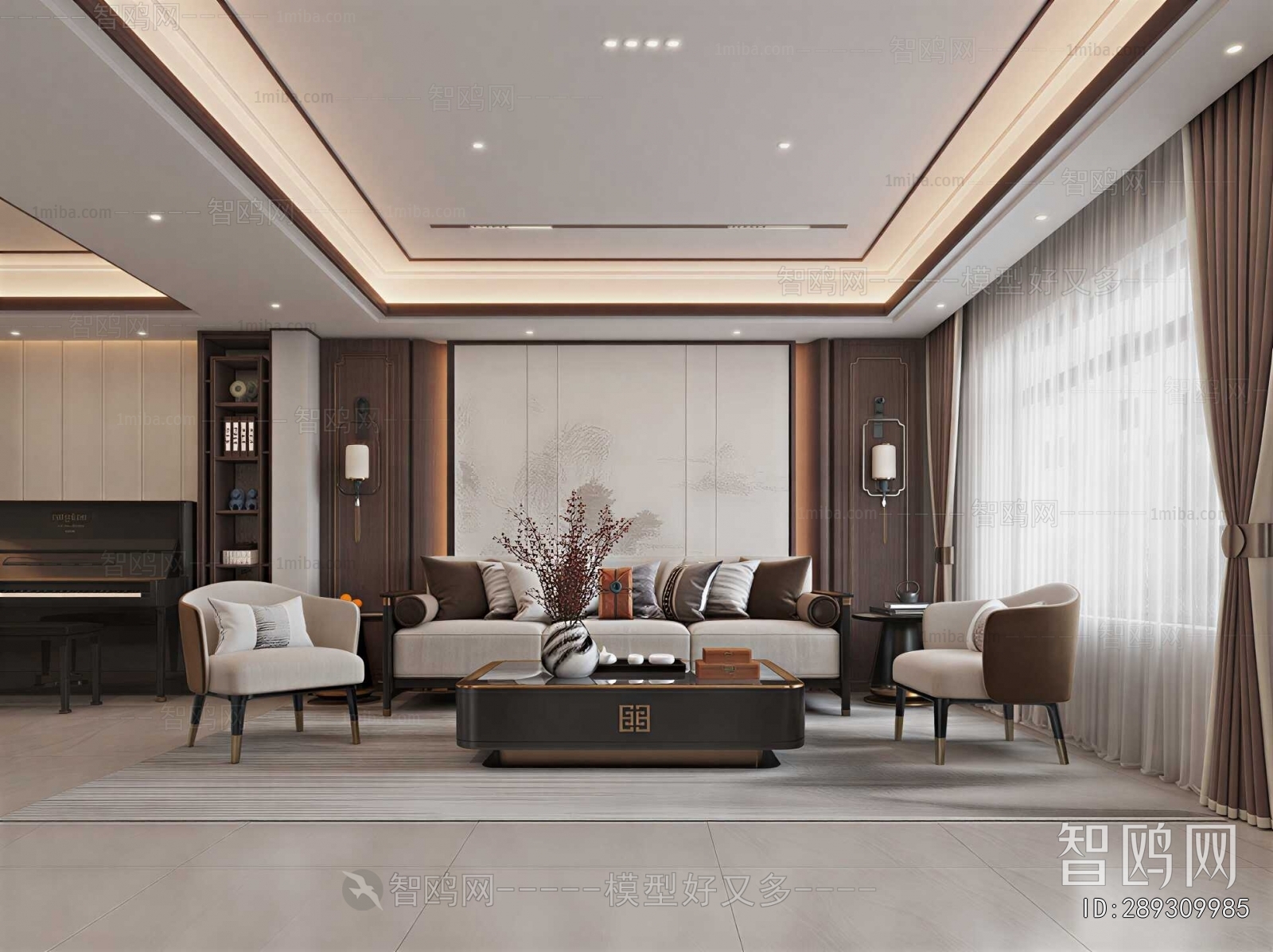 New Chinese Style A Living Room