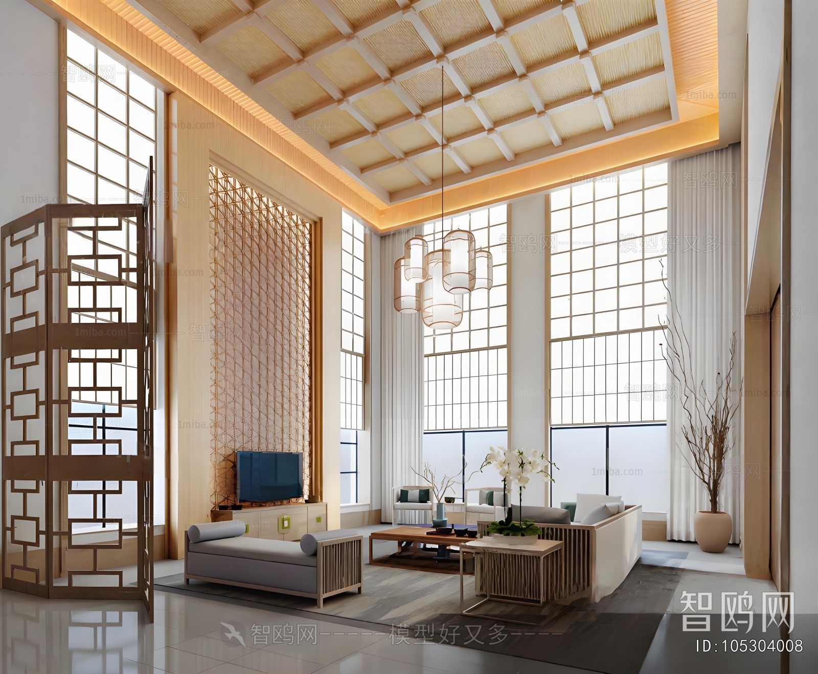 New Chinese Style A Living Room