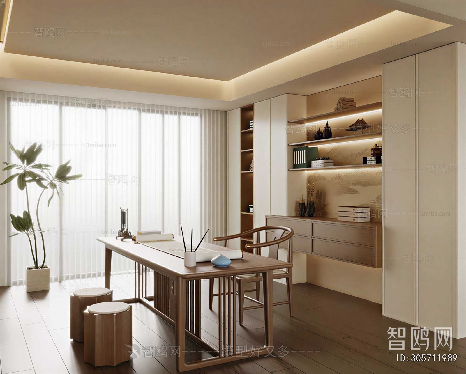 New Chinese Style Study Space