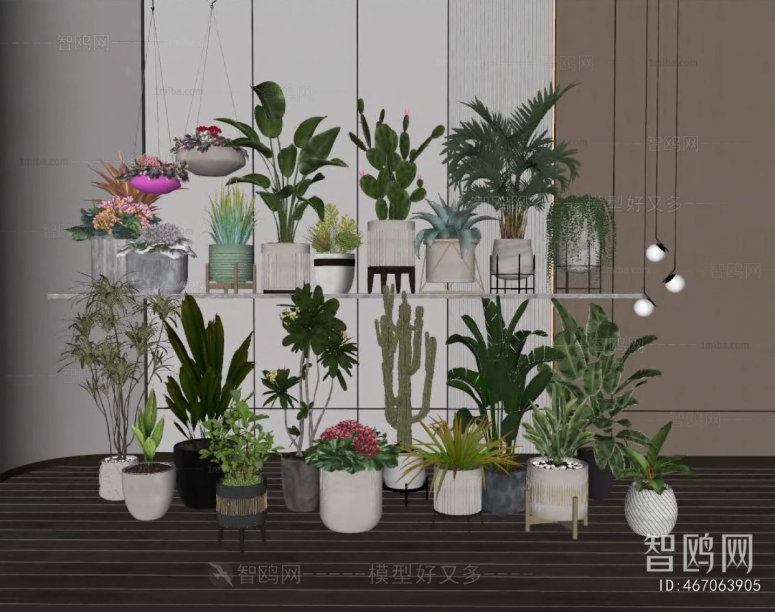 Modern Ground Green Plant Potted Plants