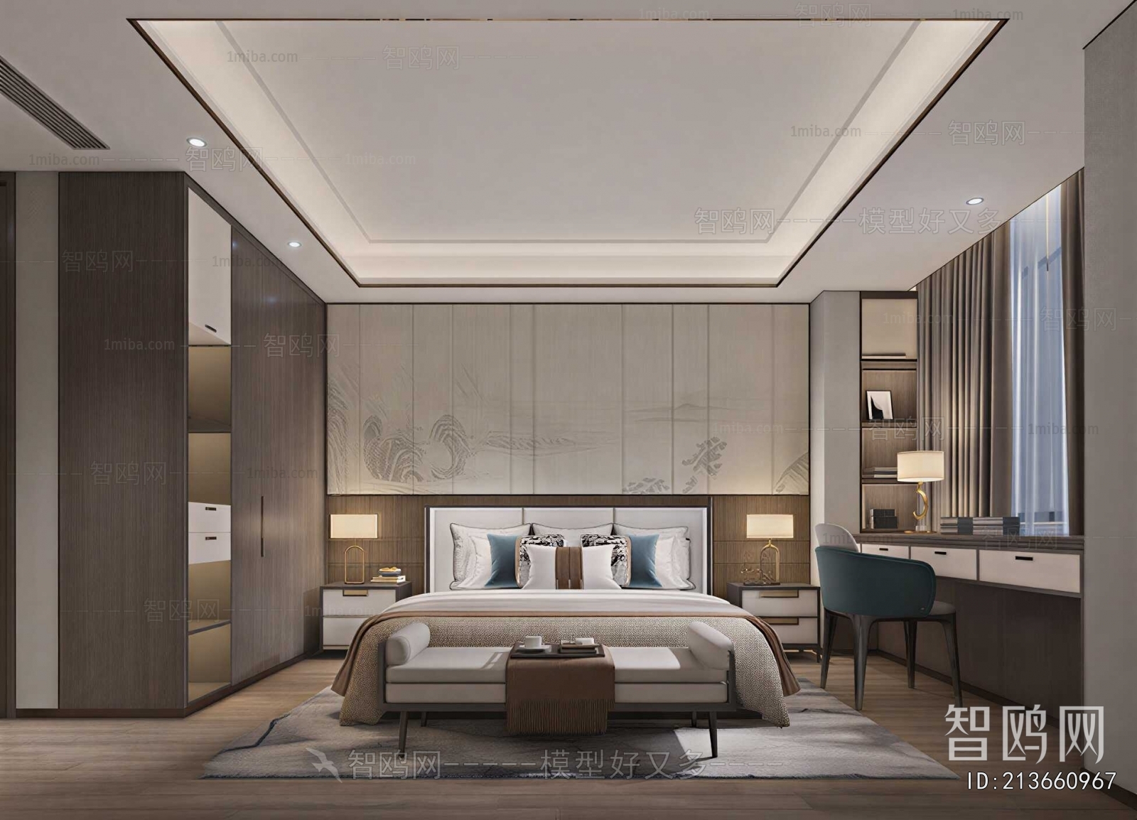 New Chinese Style Bedroom