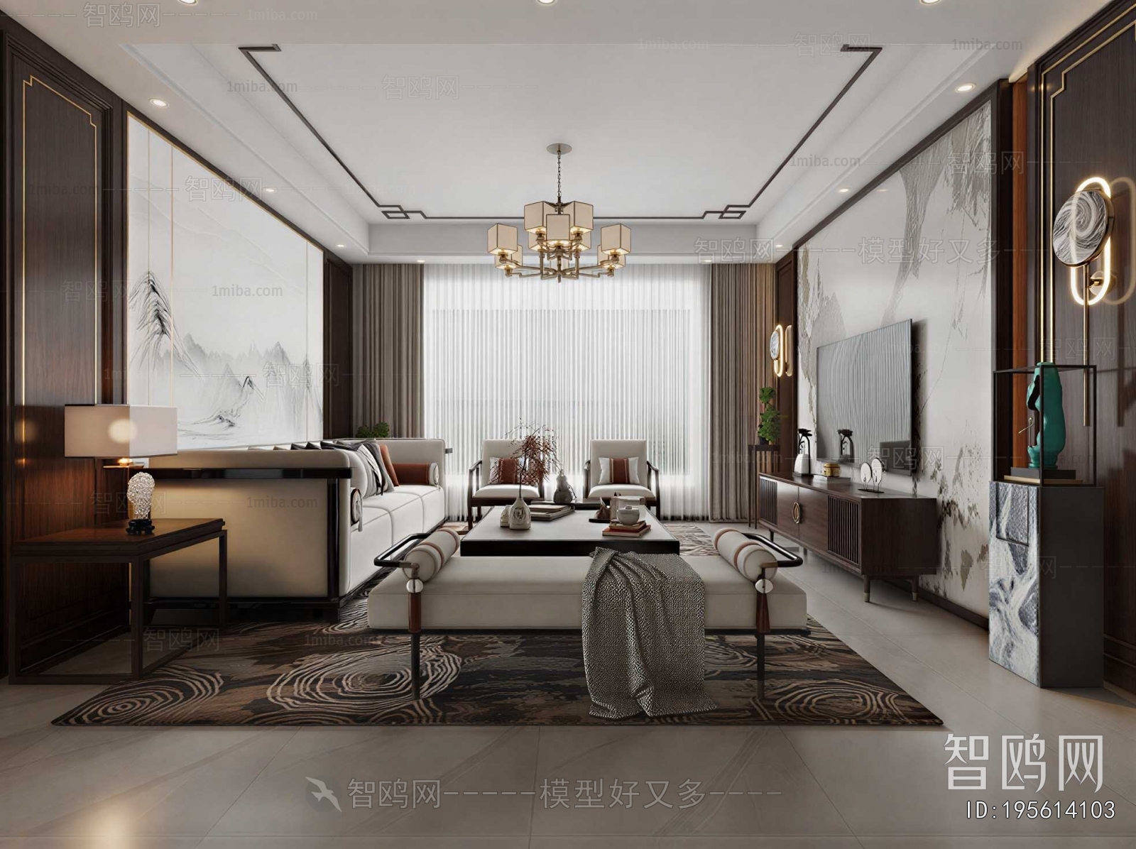 New Chinese Style A Living Room