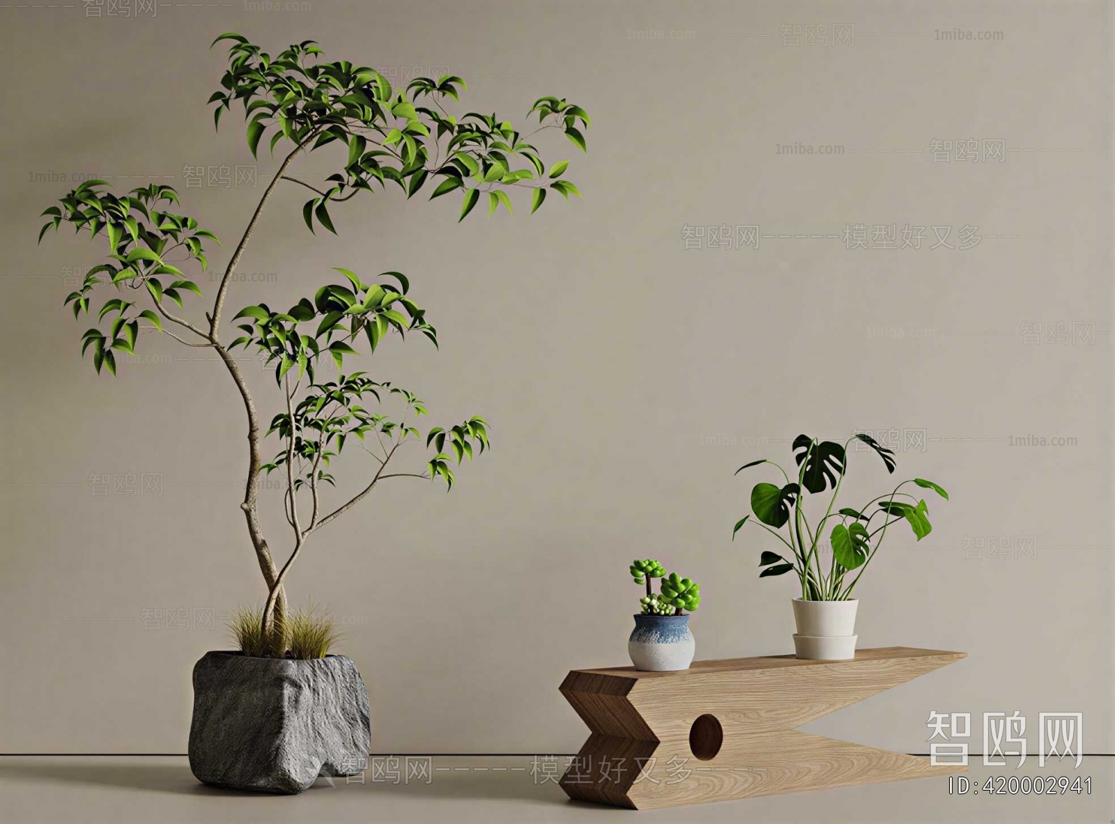 Modern Ground Green Plant Potted Plants