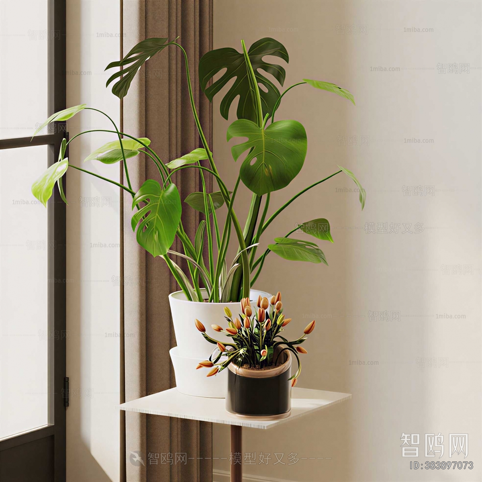 Modern Potted Green Plant