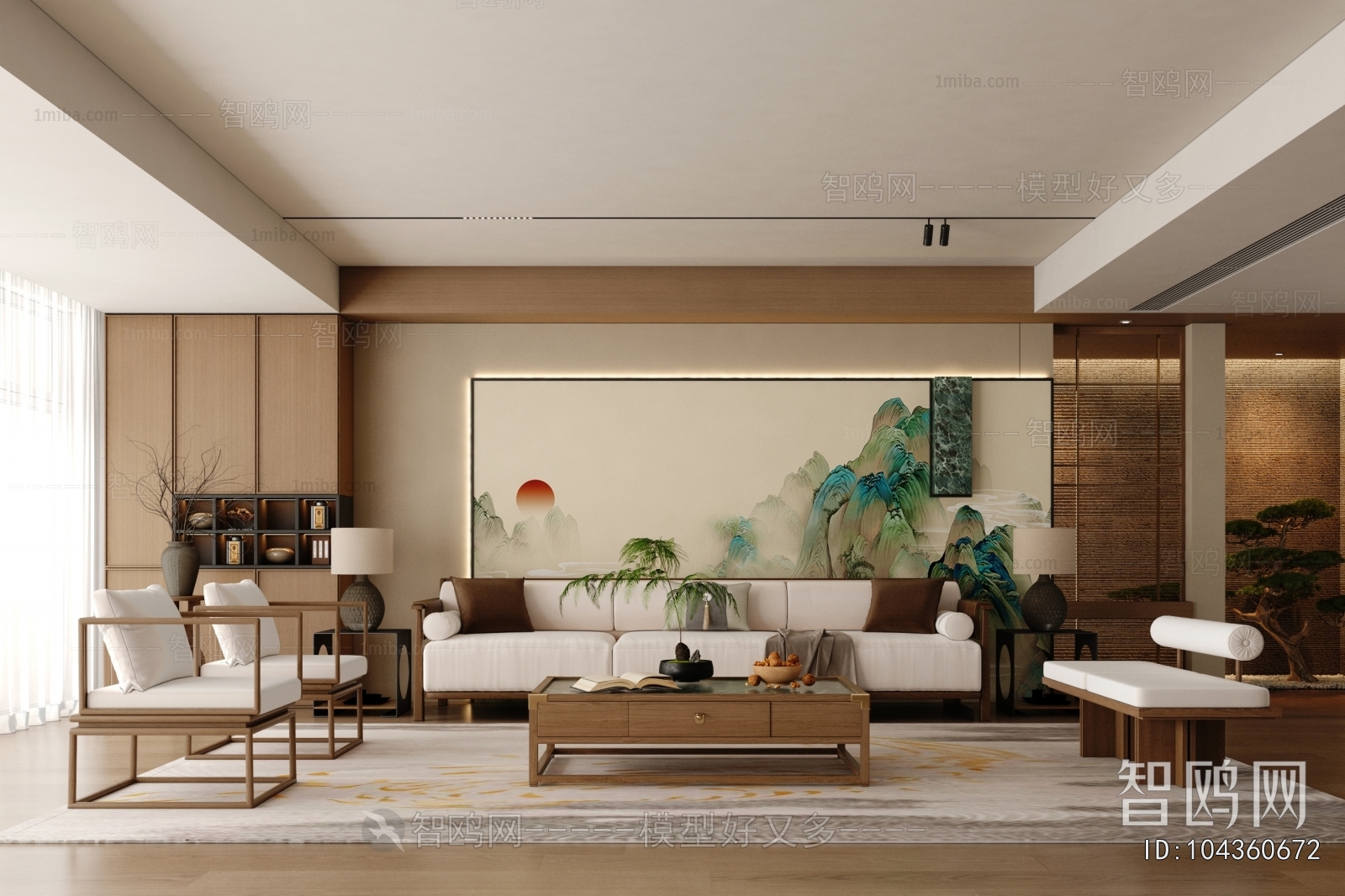 New Chinese Style A Living Room