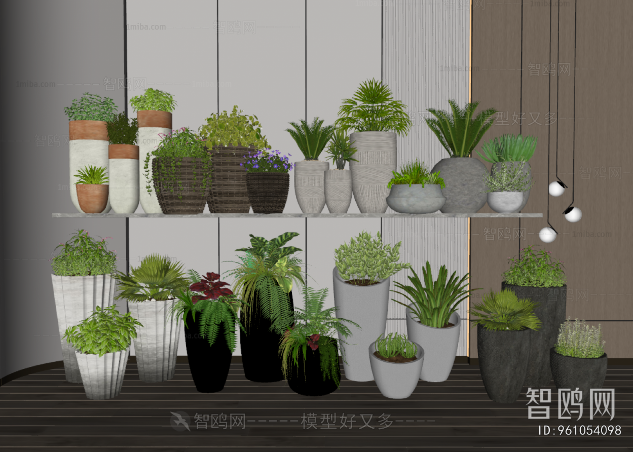 Modern Ground Green Plant Potted Plants