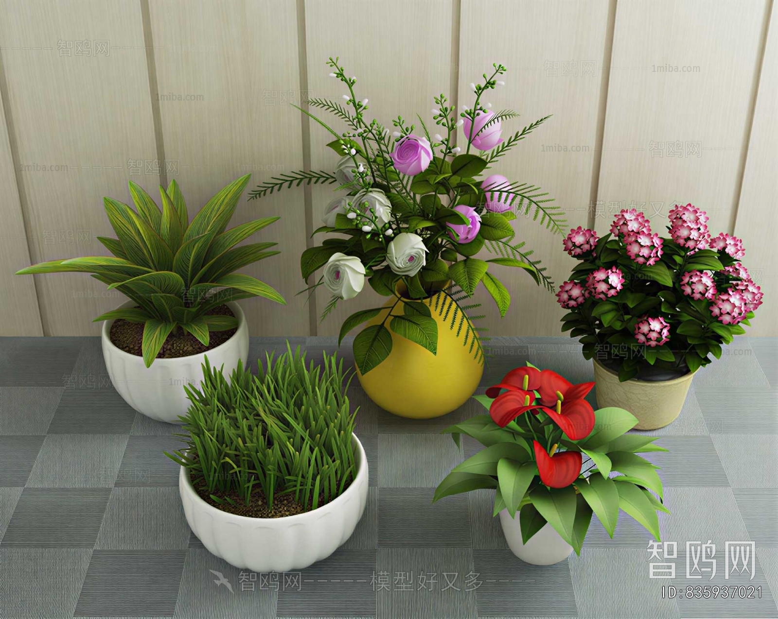 Modern Potted Green Plant