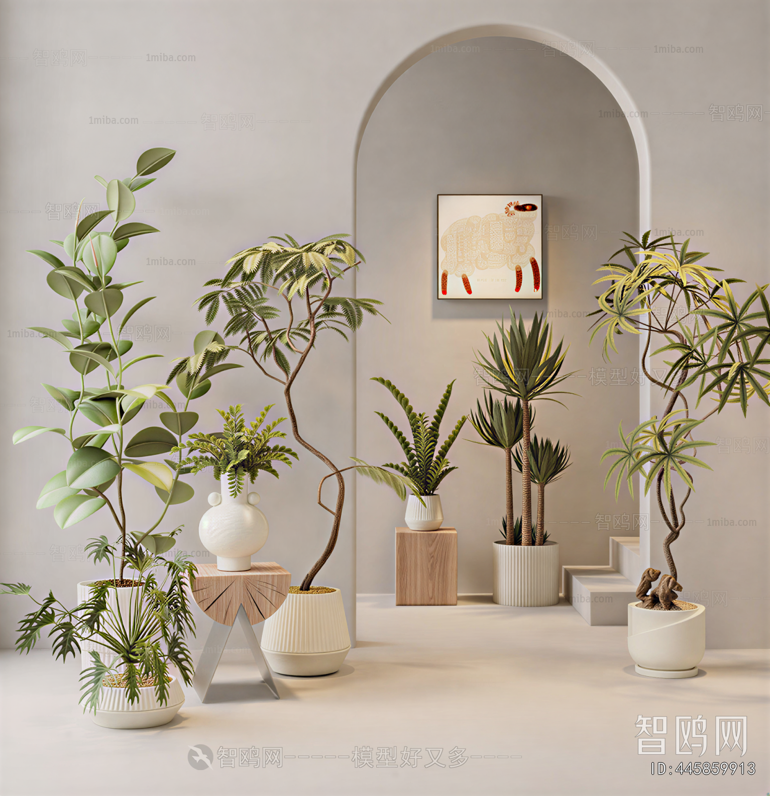 Modern Ground Green Plant Potted Plants
