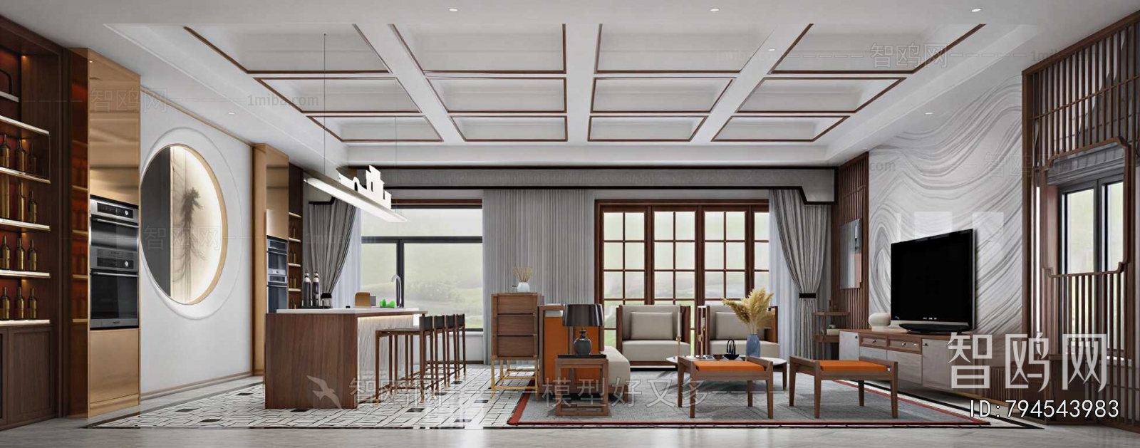 New Chinese Style A Living Room