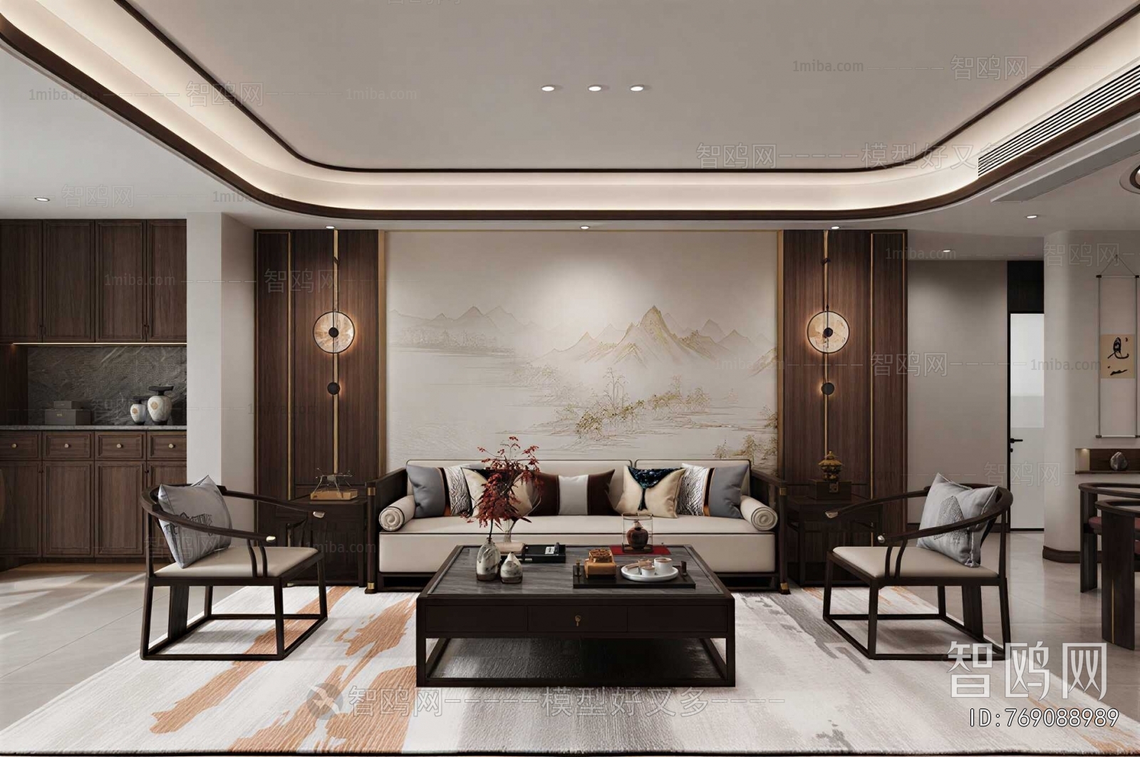 New Chinese Style A Living Room