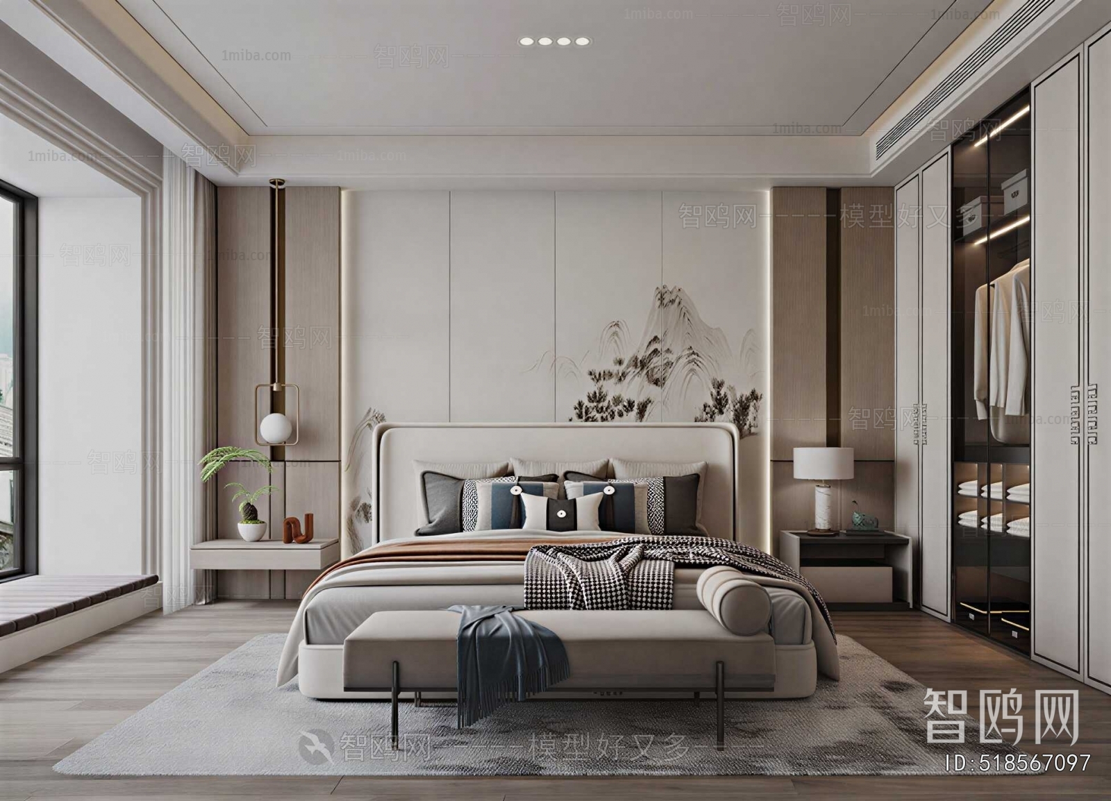 New Chinese Style Bedroom