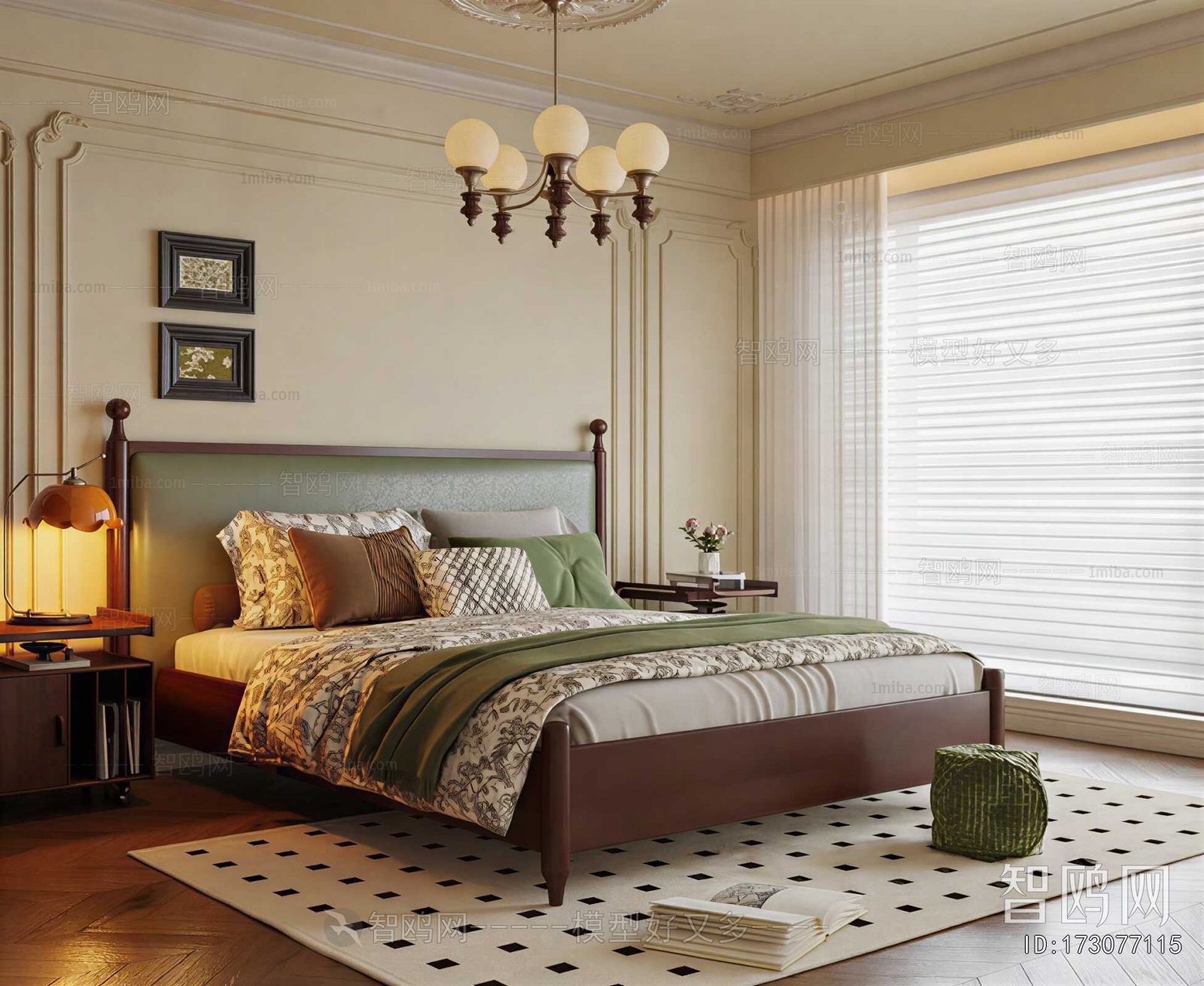 French Style Retro Style Bedroom