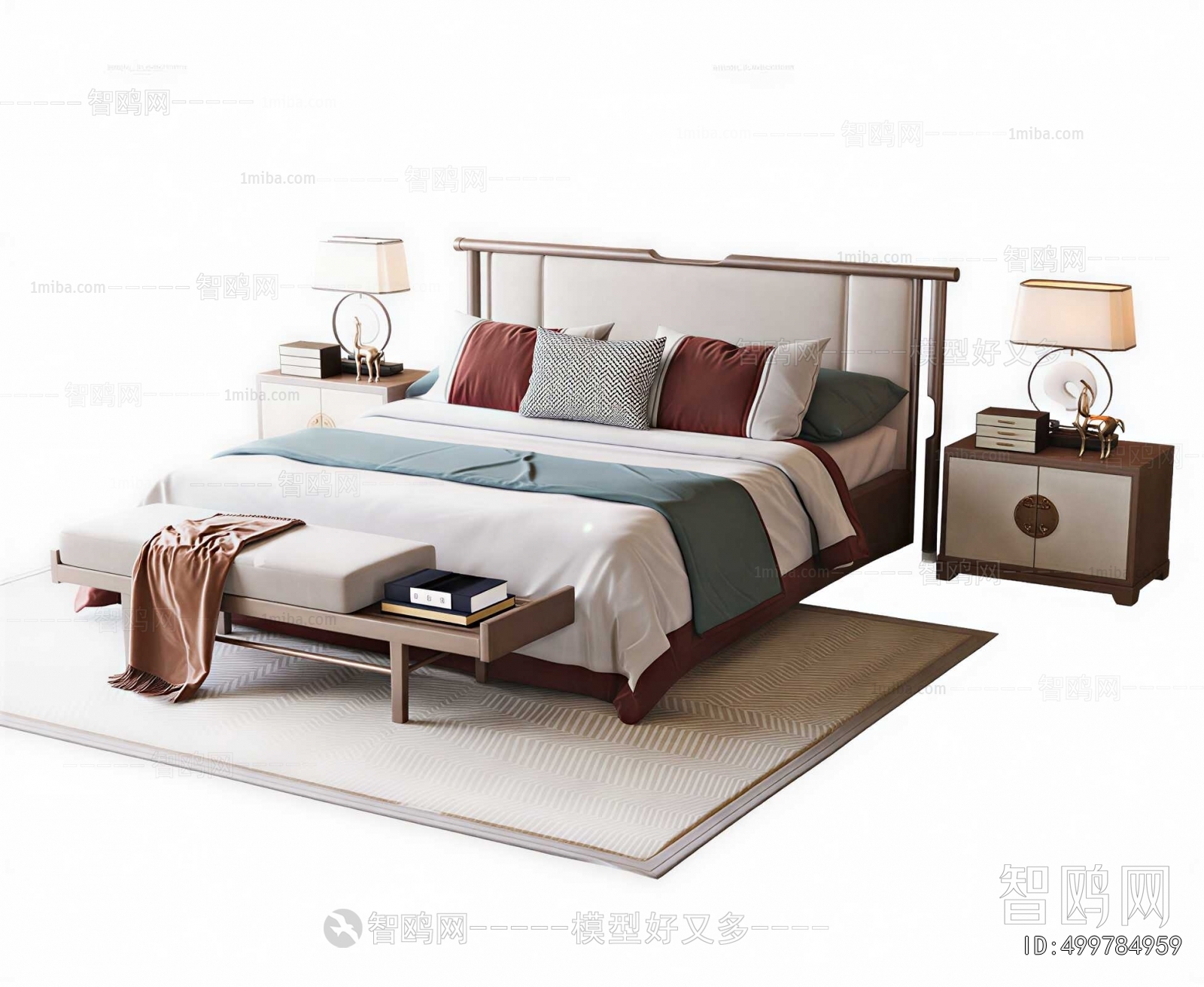 New Chinese Style Double Bed