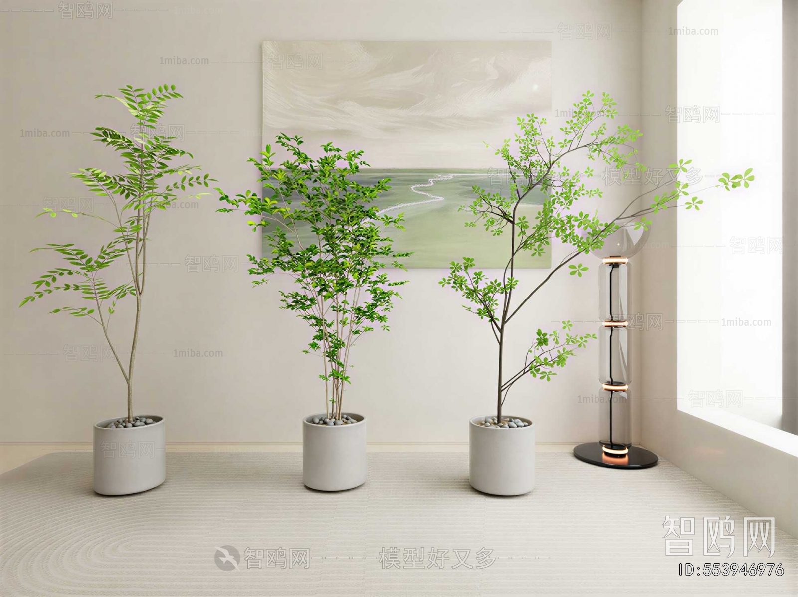 Modern Ground Green Plant Potted Plants