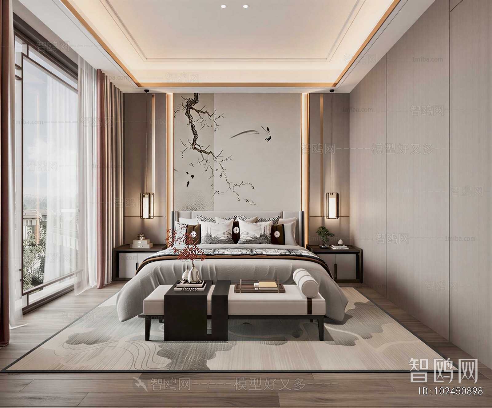 New Chinese Style Bedroom