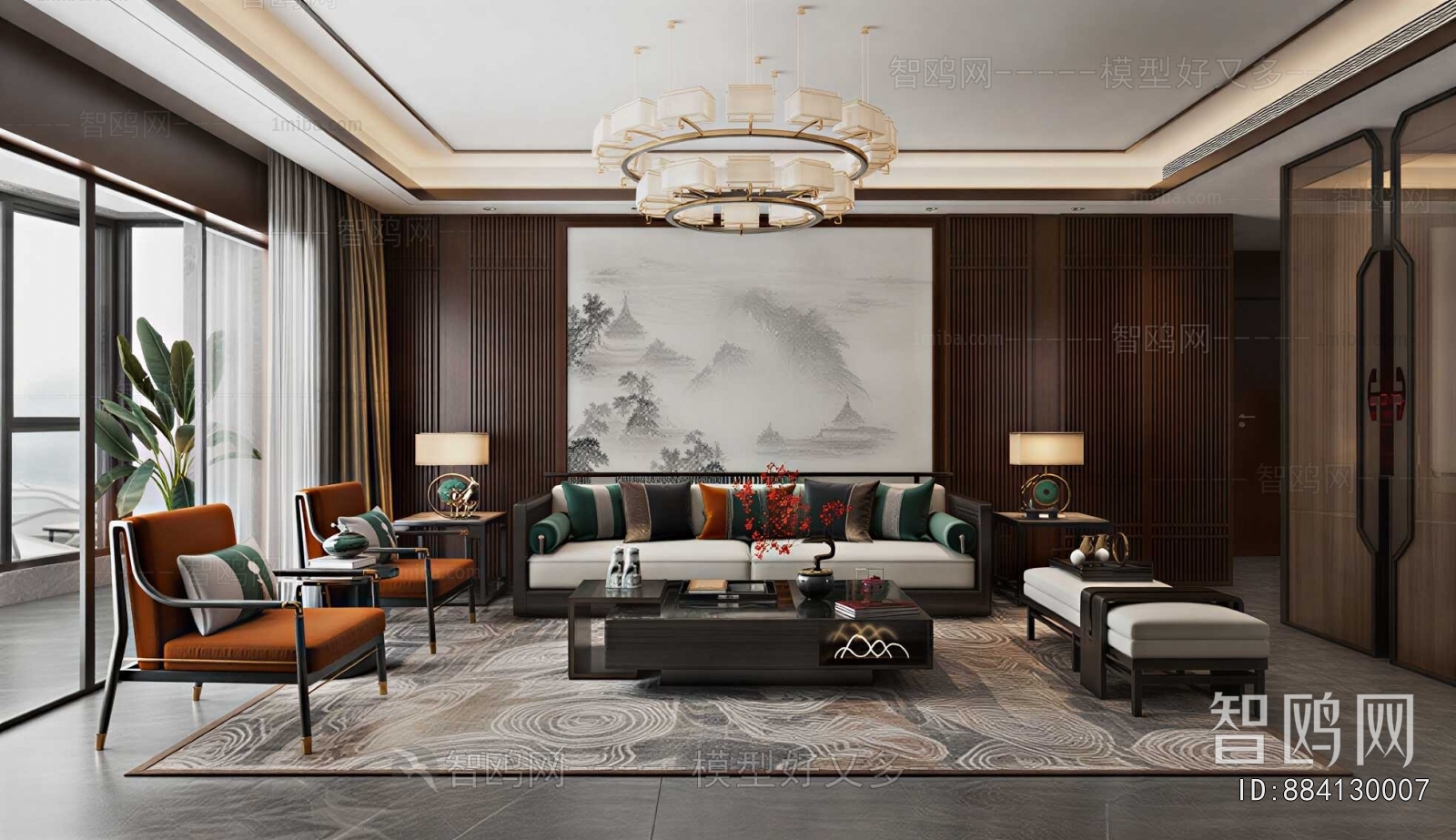 New Chinese Style A Living Room