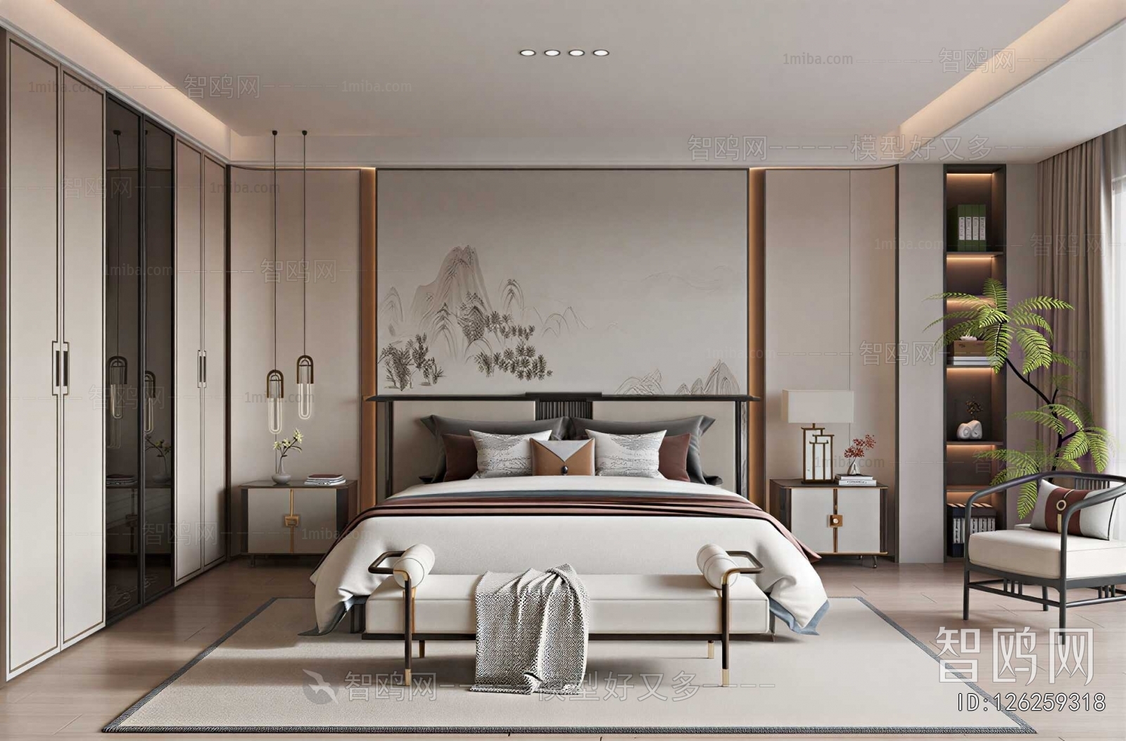 New Chinese Style Bedroom