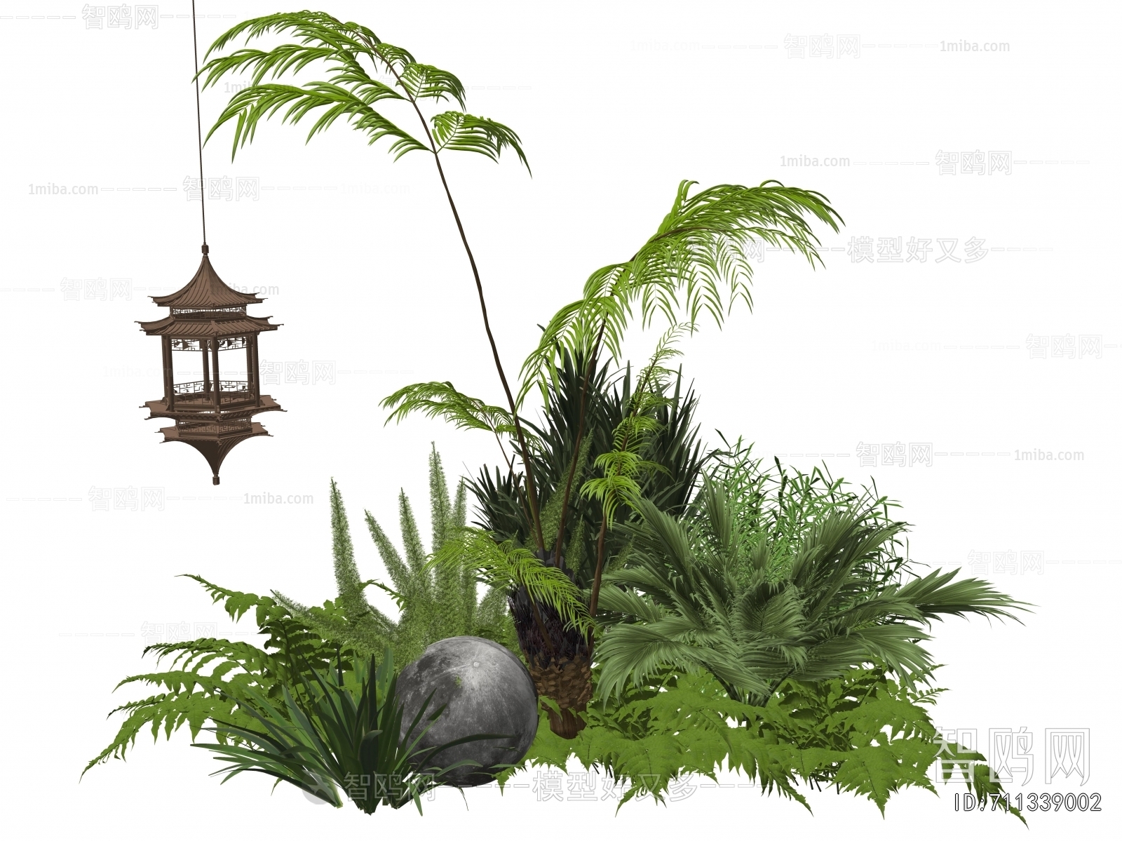 New Chinese Style Plant Pile