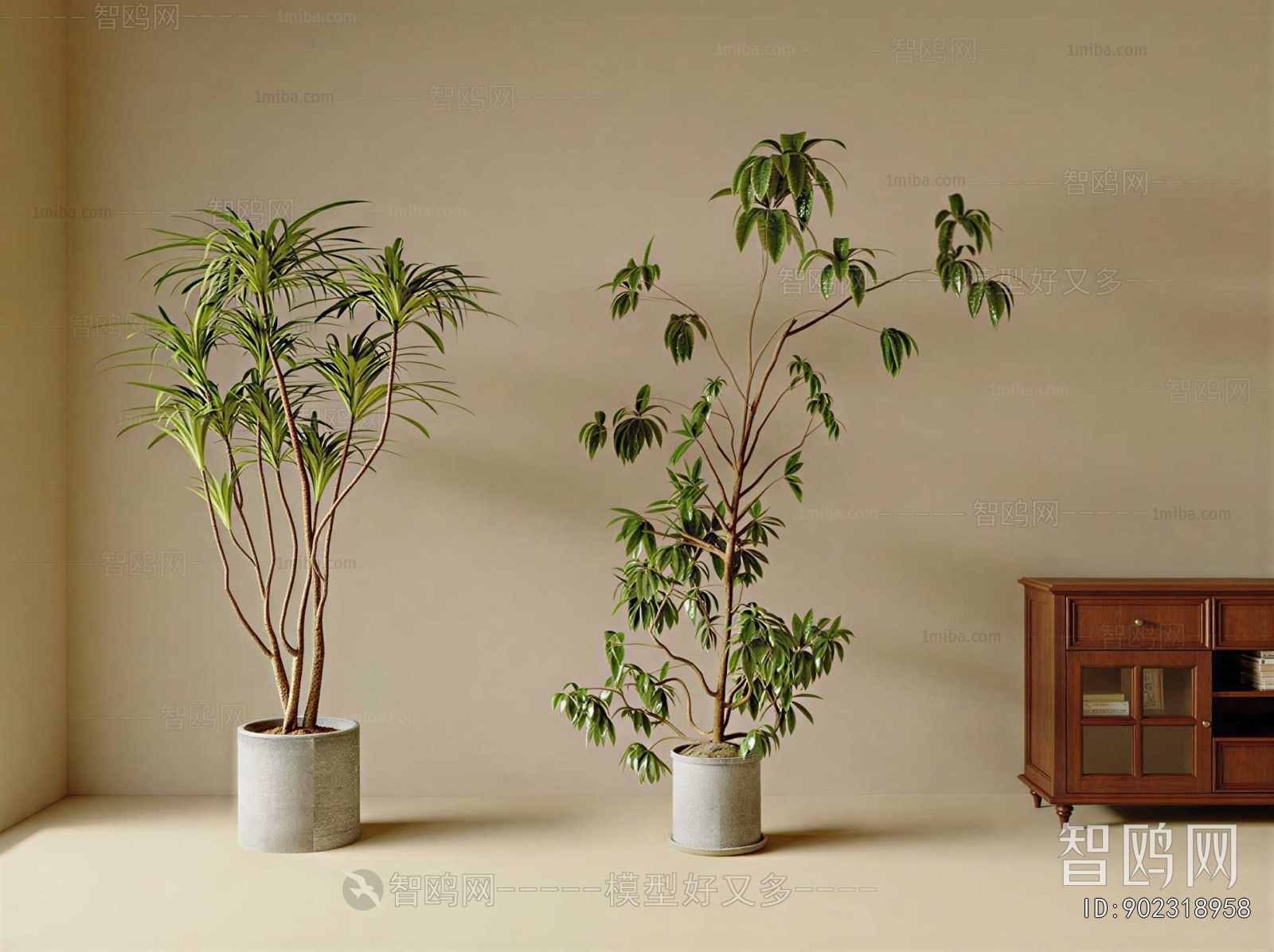 Modern Ground Green Plant Potted Plants