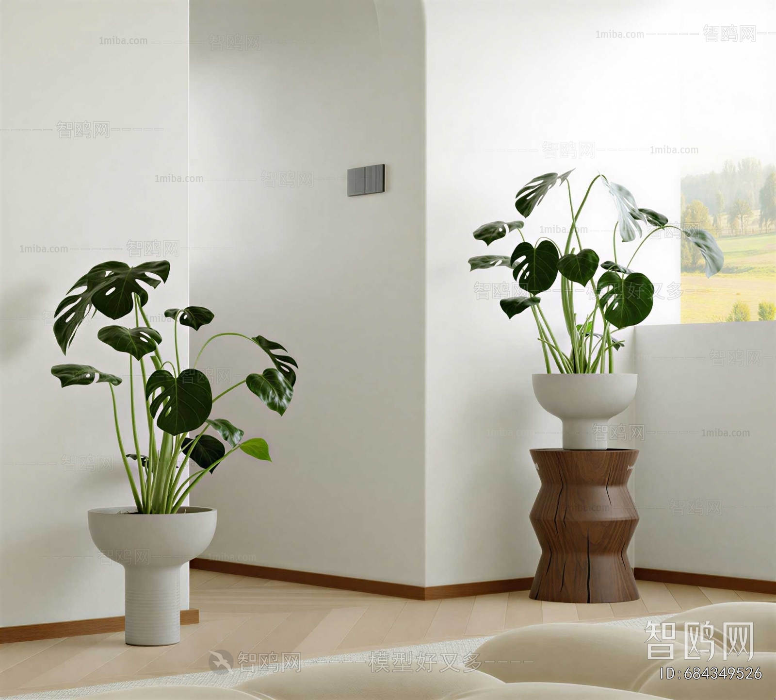Modern Ground Green Plant Potted Plants