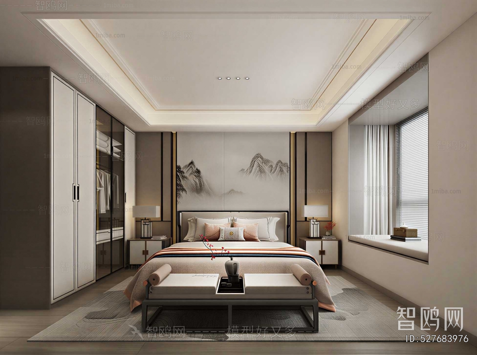 New Chinese Style Bedroom