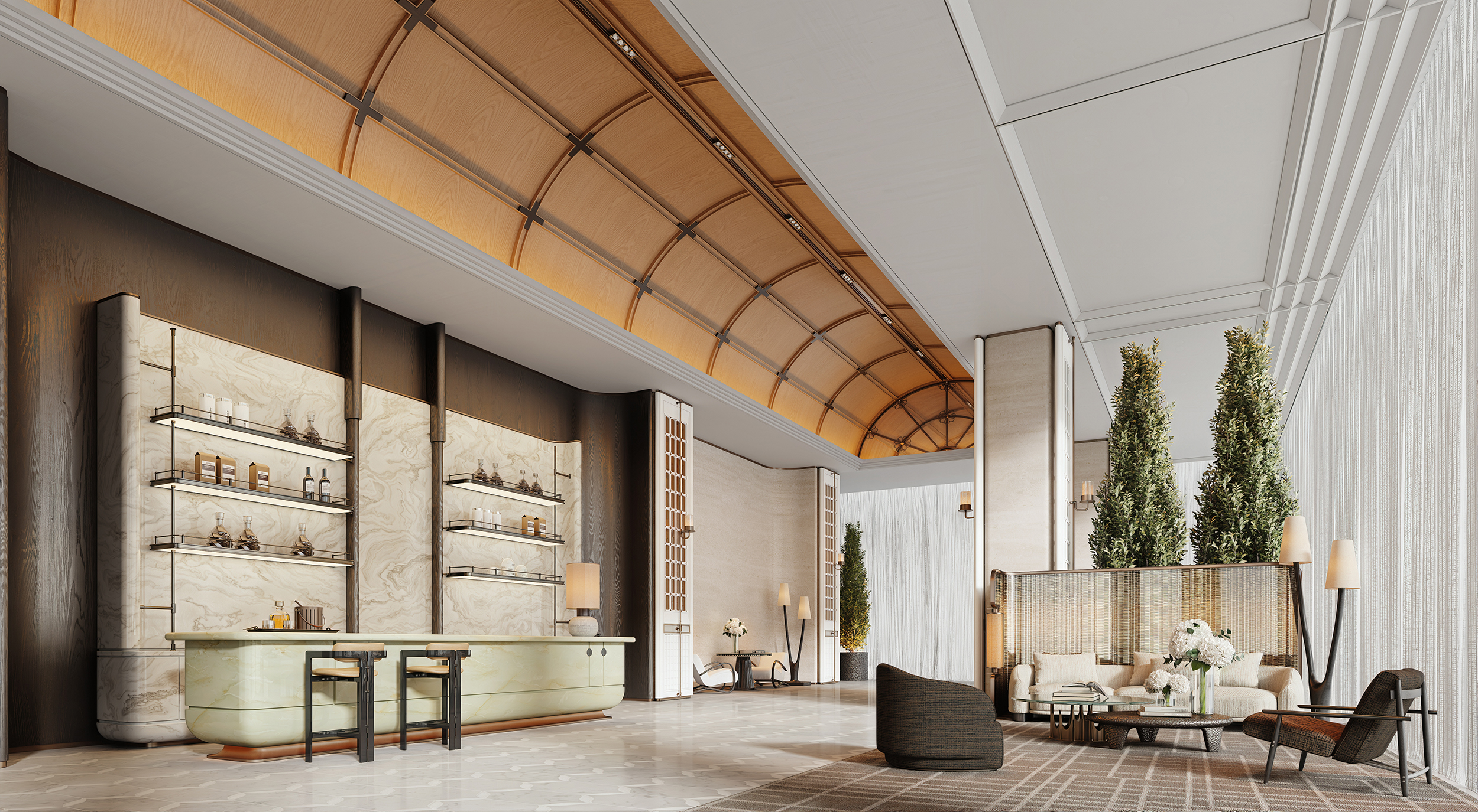 现代售楼处洽谈区su模型下载