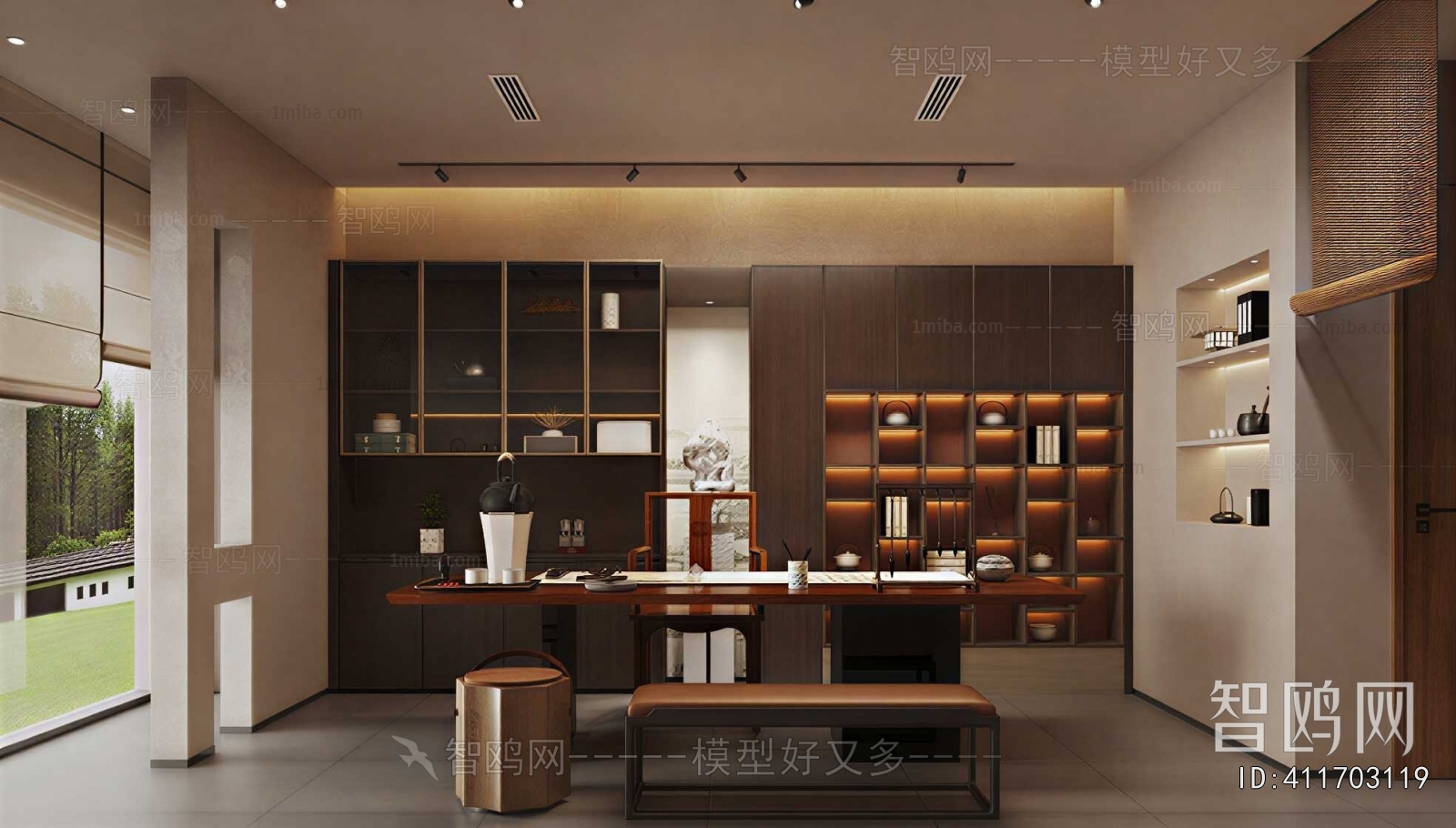 New Chinese Style Study Space