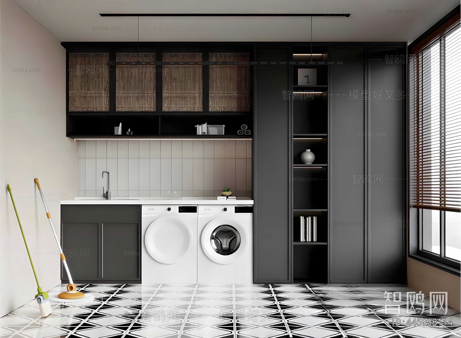 Modern Balcony Laundry Room