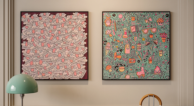 现代装饰画摆件组合-2826848