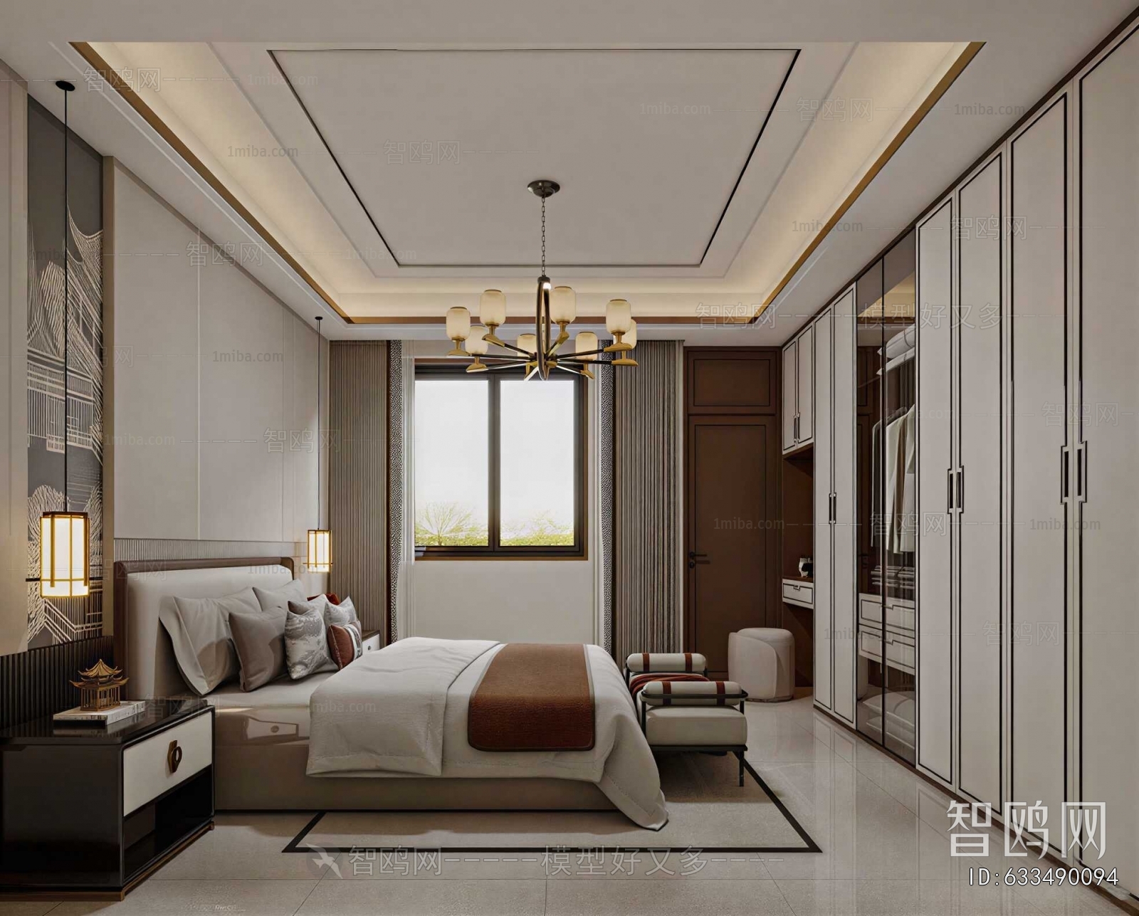 New Chinese Style Bedroom