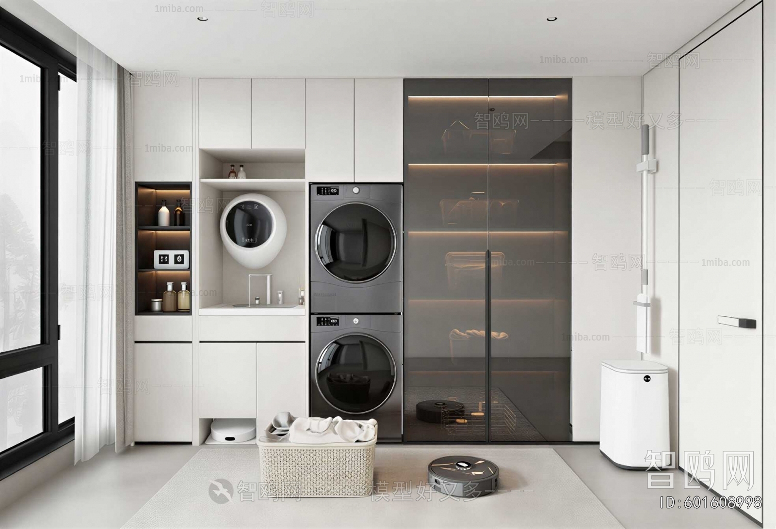 Modern Balcony Laundry Room