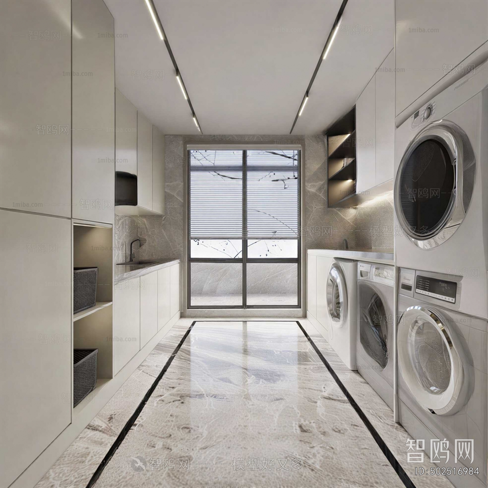 Modern Balcony Laundry Room