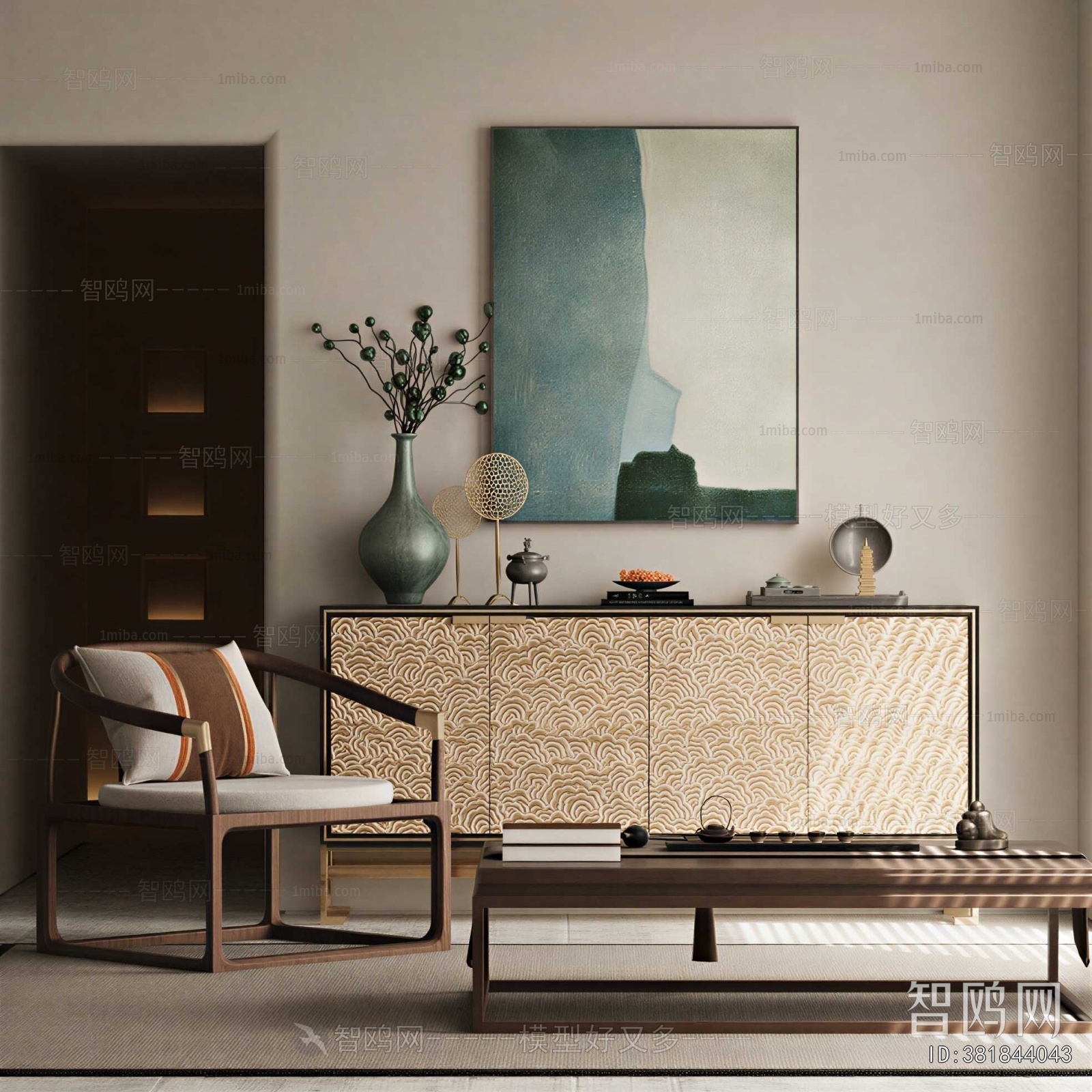 New Chinese Style Entrance Cabinet