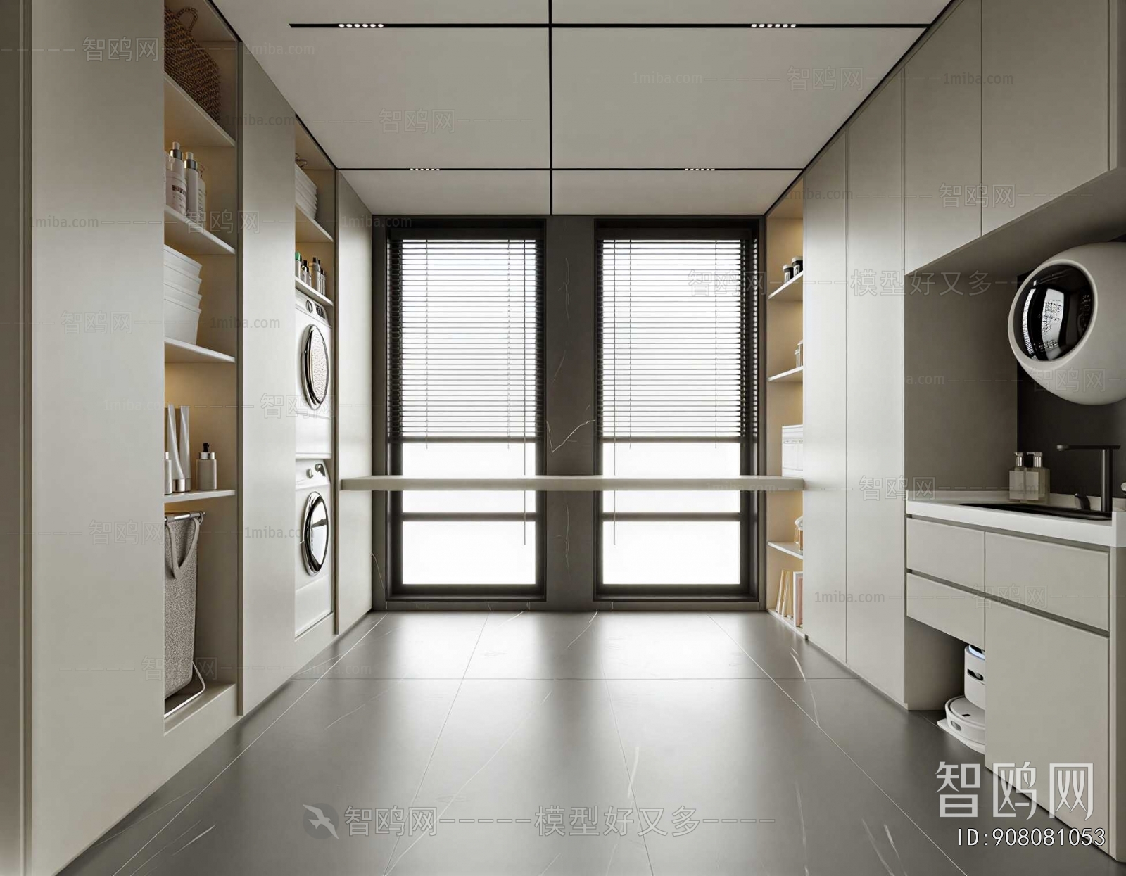 Modern Balcony Laundry Room