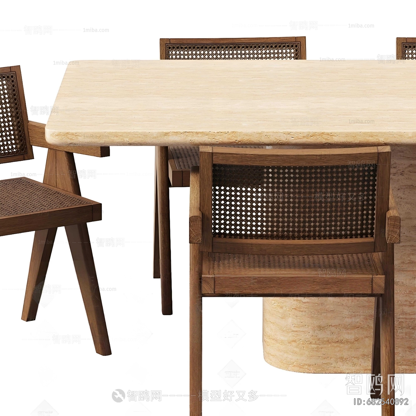 Wabi-sabi Style Dining Table And Chairs