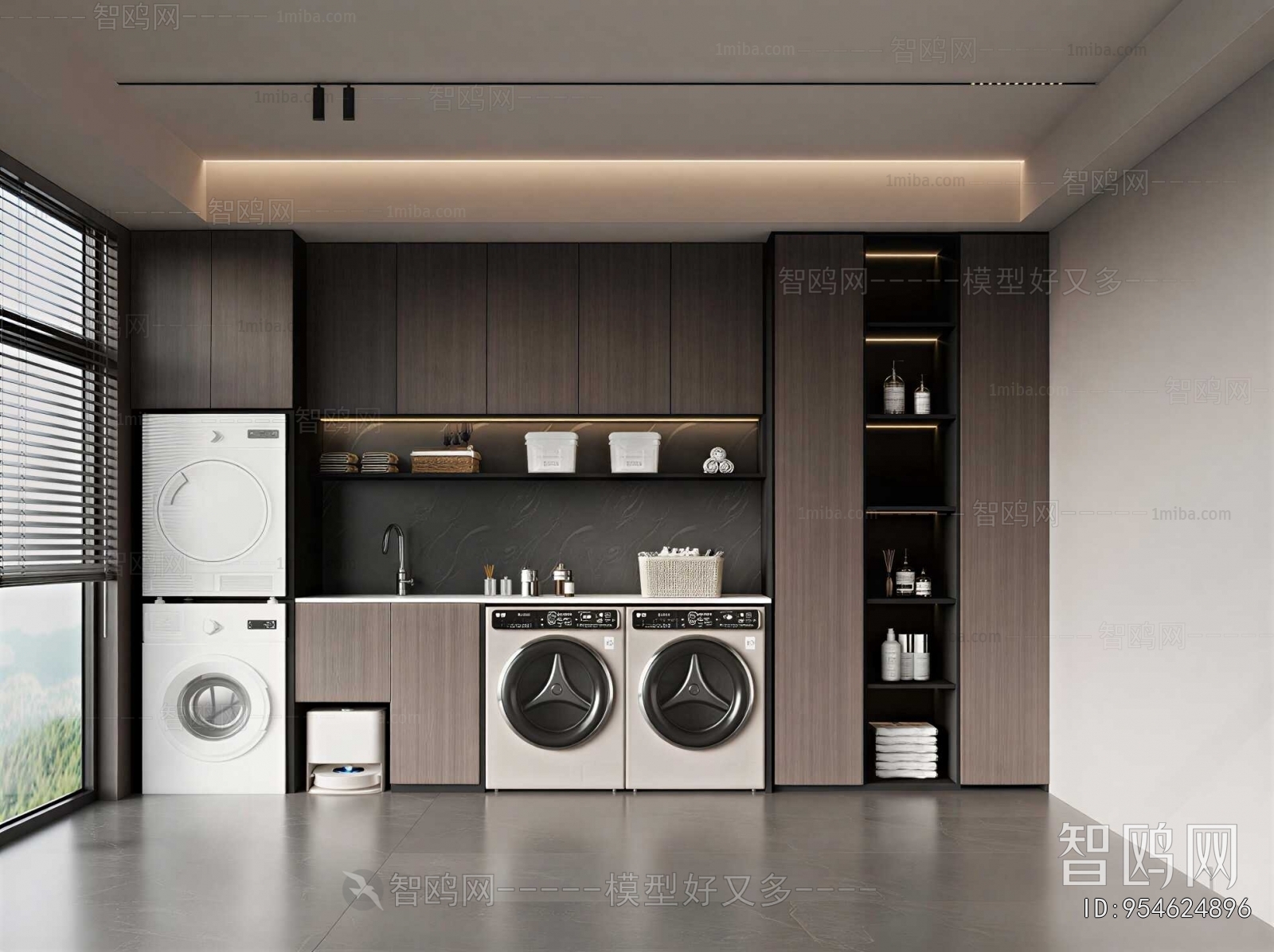 Modern Balcony Laundry Room
