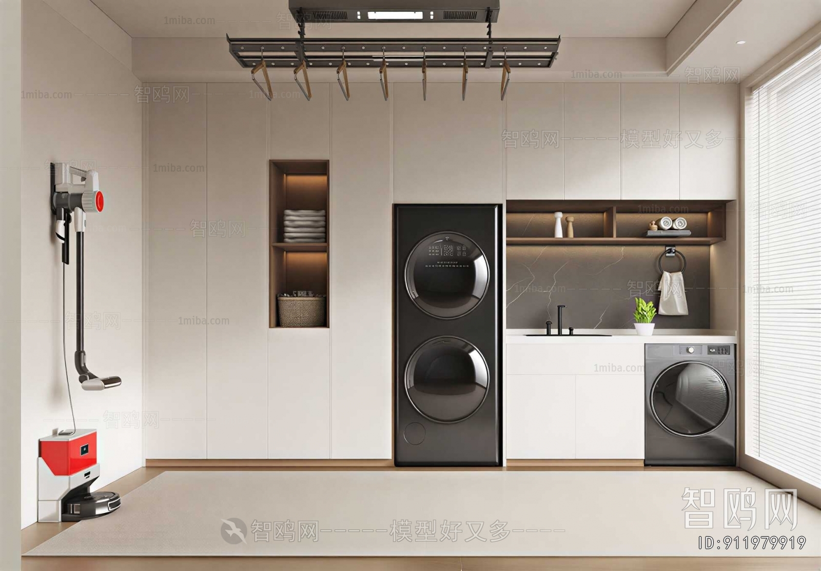 Modern Balcony Laundry Room