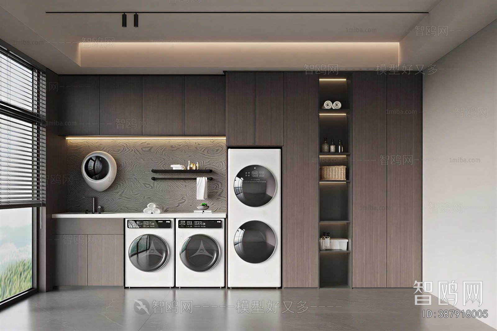 Modern Balcony Laundry Room
