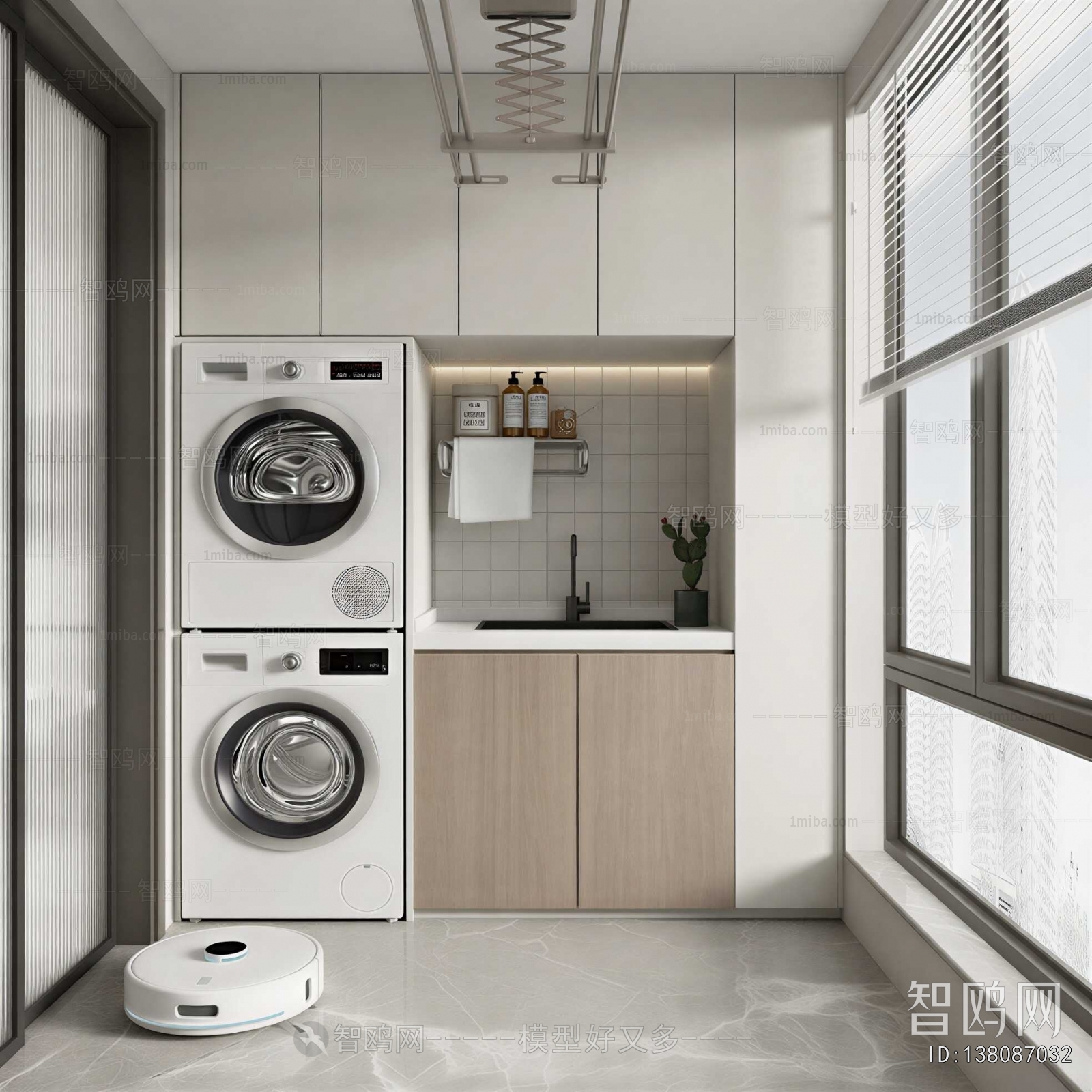 Modern Balcony Laundry Room