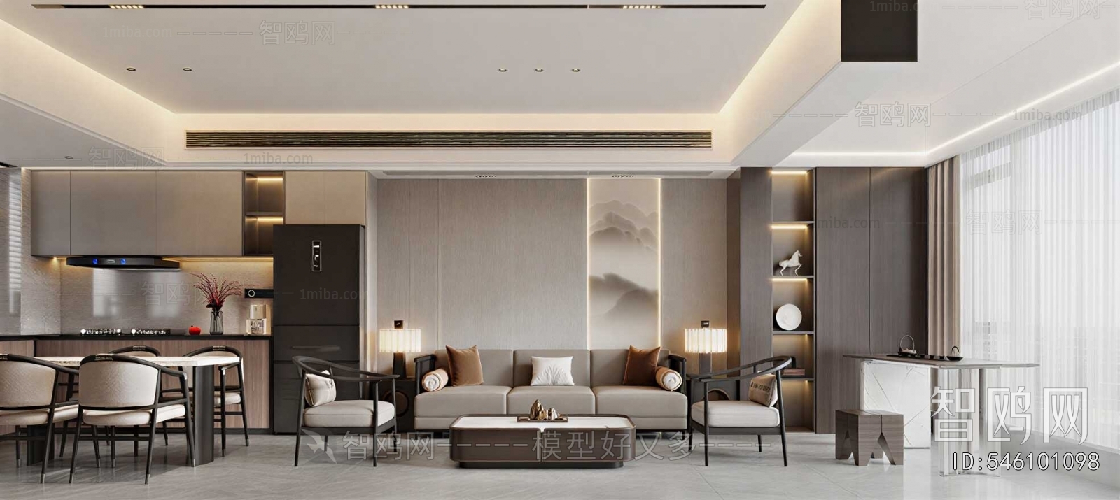 New Chinese Style A Living Room