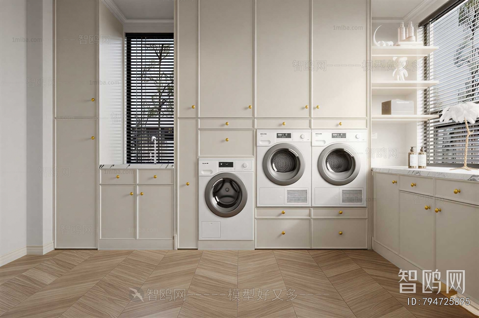 Modern Balcony Laundry Room